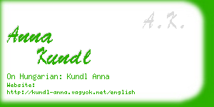 anna kundl business card